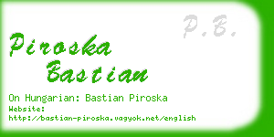 piroska bastian business card